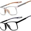 2 Pack Reading Glasses for MenSports Style Blue Light Blocking Readers with Anti Glare Filter Lightweight Eyeglasses