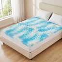 3 Inch 5-Zone Cooling Gel Memory Foam Mattress Topper Twin, Blue