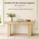 63-Inch Long Console Table, Sofa Table, Narrow Entryway Table for Hallway, Behind Couch, Living Room, Farmhouse Style, Easy Assembly, Natural Wood, 63" L x 13.8" D x 33.7" H