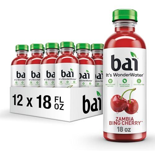 Bai Antioxidant Infused Water Beverage, Zambia Bing Cherry, with Vitamin C and No Artificial Sweeteners, 18 Fluid Ounce Bottle, 12 Pack, Best By December 2026