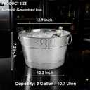 2PCS Beverage Tub Large Ice Bucket For Parties, Thick Metal Galvanized Tub Drink Buckets, Beverage Bucket with Handles, Drink Bucket for Indoor & Outdoor Party (Sliver)