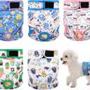 Dog Diapers Female 5pcs,Reusable Dog Doggie Puppy Doggy Diapers Female, Period Panties in Heat, Lamb, Large