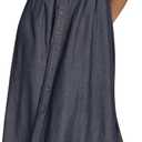 Tommy Hilfiger Women's Cap Sleeve Collared Waist Pleating A-Line Midi Shirt Dress (16)