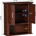 ChooChoo Wood Wall Cabinet with Doors, Medicine Cabinet with Adjustable Shelves Over The Toilet, Rustic Cabinet Wall Mounted for Bathroom, Kitchen, Living Room, Dark Cherry