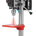 GarveeTech 8" Benchtop Drill Press, Laser Ray (Class II Max. 1mW), Tabletop Drilling Machine with 5 Adjustable Speeds (620 to 3100 RPM), 0-45Tilting Worktable with LED Light (1W), for Wood or Metal