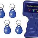 Blue Portable Handheld Copier, 125KHz Handheld RFID Copier + 5 writable Cards
