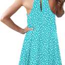 MITILLY Women's Halter Neck Boho Floral Print Loose Casual Sleeveless Short Dress (XL)