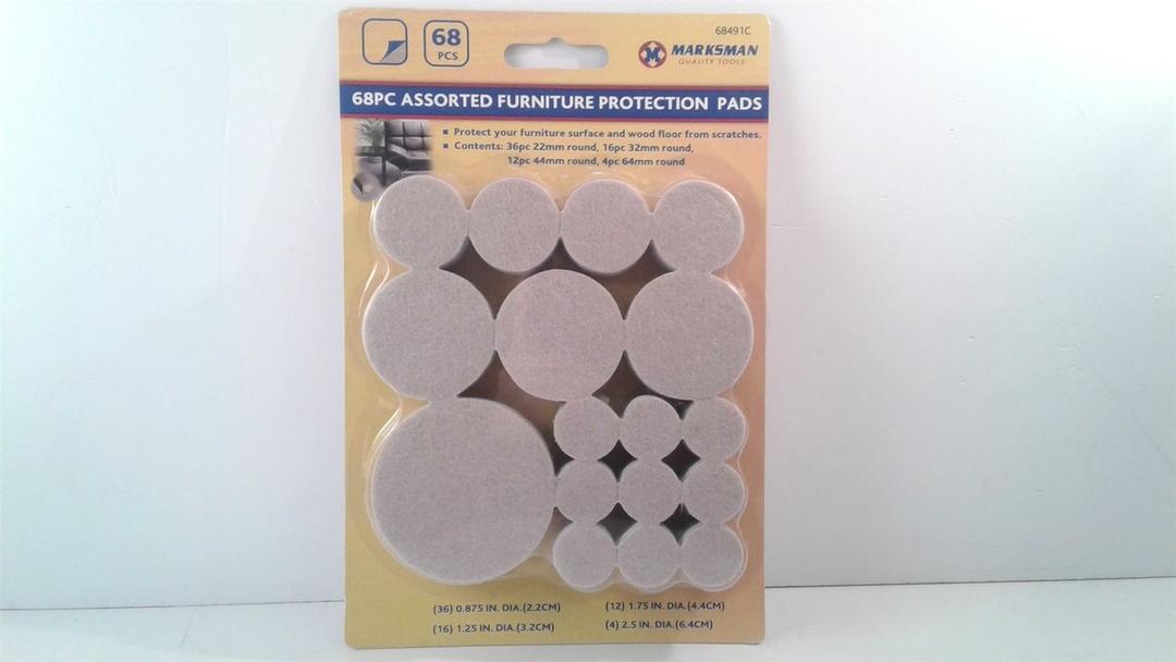 4 x Felt Pads Variety Pack Tan 68 Pcs