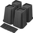 shouwuhho Bed Risers 8 Inch Heavy Duty, Furniture Risers Lifts 12" 8" 4" for Table, Desk Leg, Sofa, Couch, Adjustable Bed Frame Risers Supports Up to 6,000 Lbs, Black, 4 Pack
