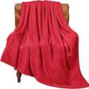 BEDELITE Fleece Blanket Twin Size Red Throw Blanket for Couch & Bed, Luxury Plush Cozy Fuzzy Blanket 60x80 inches, Super Soft Warm Lightweight Throw Blanket for Travel Camping