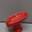 Luxury Porcelain Soap Dish Holder for Bathroom, Ceramic Soap Tray with Drainage Hole, Soap Saver (1, Red)