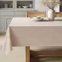 MIULEE Natural Beige Rectangle Linen Polyester Tablecloth 60x104 Inch Spring Table Cloth Waterproof,Stain Resistant for Dining Party Wedding