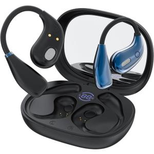 Open Ear Earbuds, Wireless Bluetooth 5.4 Headphones, Stereo Sound IPX7 Waterproof with Ergonomic Earhook for Running, Workout, Travel, Royal Blue