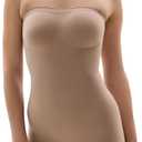 SHAPERX Strapless Shortie Bodysuit for Women Tummy Control Shapewear Seamless Sculpt Body Shaper with Removable Straps (Small-Medium, Sienna Shorts)