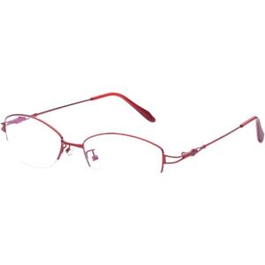 Fuisetaea Titanium Alloy Nearsighted Glasses - Womens Distance Half Frame Myopia Glasses (-1, Red) Fuisetaea Titanium Alloy Nearsighted Glasses - Womens Distance Half Frame Myopia Glasses (-1, Red)