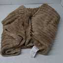 Bedsure GentleSoft Beige Throw Blanket for Couch - Cozy Soft Blankets for Women, Cute Small Fleece Throws for Girls, Linen, 50x60 Inches