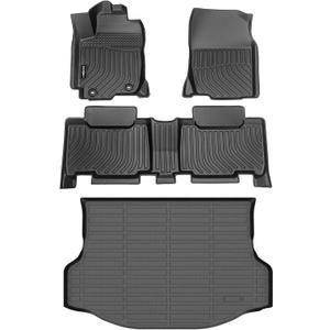 GINOWY-Floor Mats & Cargo Liner for Toyota RAV4 2013-2018(Not for Hybrid or Prime) TPE All Weather Car Mats RAV4 | Custom Fit Rubber Floor Liners Car Accessories Cargo Mat RAV4 Trunk Mat