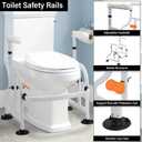Neoaider Toilet Safety Rails with Adjustable Handrails, 300 Lbs Weight Capacity Toilet Rails, Toilet Safety Frames & Rails for the Elderly, Pregnant Women, Patients