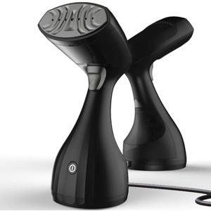 Garment Steamer, 1500W Travel Steamer with 300ml Detachable Water Tank, Fast 30s Heat-Up, Auto-Off, Handheld Steamer for Wrinkle Removal on Clothes, Garments, and Fabrics Black