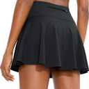 SANTINY Pleated Tennis Skirt for Women with 4 Pockets Women's High Waisted Athletic Golf Skorts Skirts for Running Casual (Black) XXS