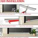 Door Sweep for Bottom of Door, 39.2" L Integrated Design with Brush, Self Adhesive Under Door Draft Stopper for Bottom of Door, Door Seal Dust/Noise/Hot or Cold Air Insulation, White 2" W