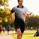 Mens Golf Shirts Short Sleeve Dry Fit Athletic Moisture Wicking Golf Polo Performance Printed Collared Polos (M)