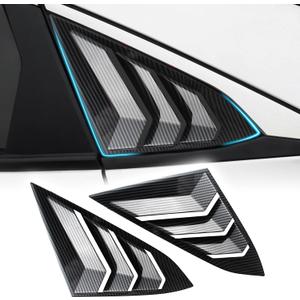 Rear Side Window Louvers for 10th Gen Civic Sedan Compatible with Honda Civic 2016-2021 Exterior Accessories Air Vent Window Scoop Shades Blinds Cover (Carbon Fiber)