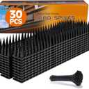 Bird Spikes 30 Packs Outdoor Cat and Bird Deterrent Spikes, Defender Spikes - Keep Pigeon, Cat & More Birds Away from Fences and Roof, Anti Theft Climb Strips (2023 Upgraded | 42.3 feet)