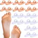 Nuanchu 12 Pairs Hammer Toe Pad Hammerhead Toe Straightener and Corrector Support Crest Cushion Spacers Separators Gel for Women Men Pain Relief Reduces Pressure(Peachpuff, White)