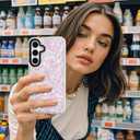 ChiCsFleur for Samsung Galaxy S23 Case, TPU Phone case with Camera Protection for Women Girls Teens - Pink Chinoiserie Decor Elegant Artistic Minimalist Floral Blossom Gift Sorority Aesthetic Unique (Bluselle)