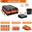 MeeFar Car Roof Bag XBEEK Rooftop top Cargo Carrier Bag 20 Cubic feet Waterproof for All Cars with/Without Rack, Includes Anti-Slip Mat, 10 Reinforced Straps, 6 Door Hooks, Luggage Lock