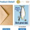 7 x ICOOLYI Funny Fishing Fathers Day Card for Dad, Fathers Day Gift for Dad