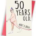 6 x Funny 50th Birthday Card for Men Him, Happy 50 Year Old Birthday Gifts for Men Him, Happy 50th Birthday Card Gifts for Husband from Wife, 1974 Birthday Gifts for Men, 50th Bday Decorations for Men