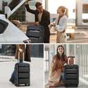 Kono Carry On Luggage 20 Inch Expandable 22x14x9 Airline Approved Hard Shell Travel Trolley 4 Spinner Wheels Lightweight Polypropylene Suitcase with TSA Lock, Black