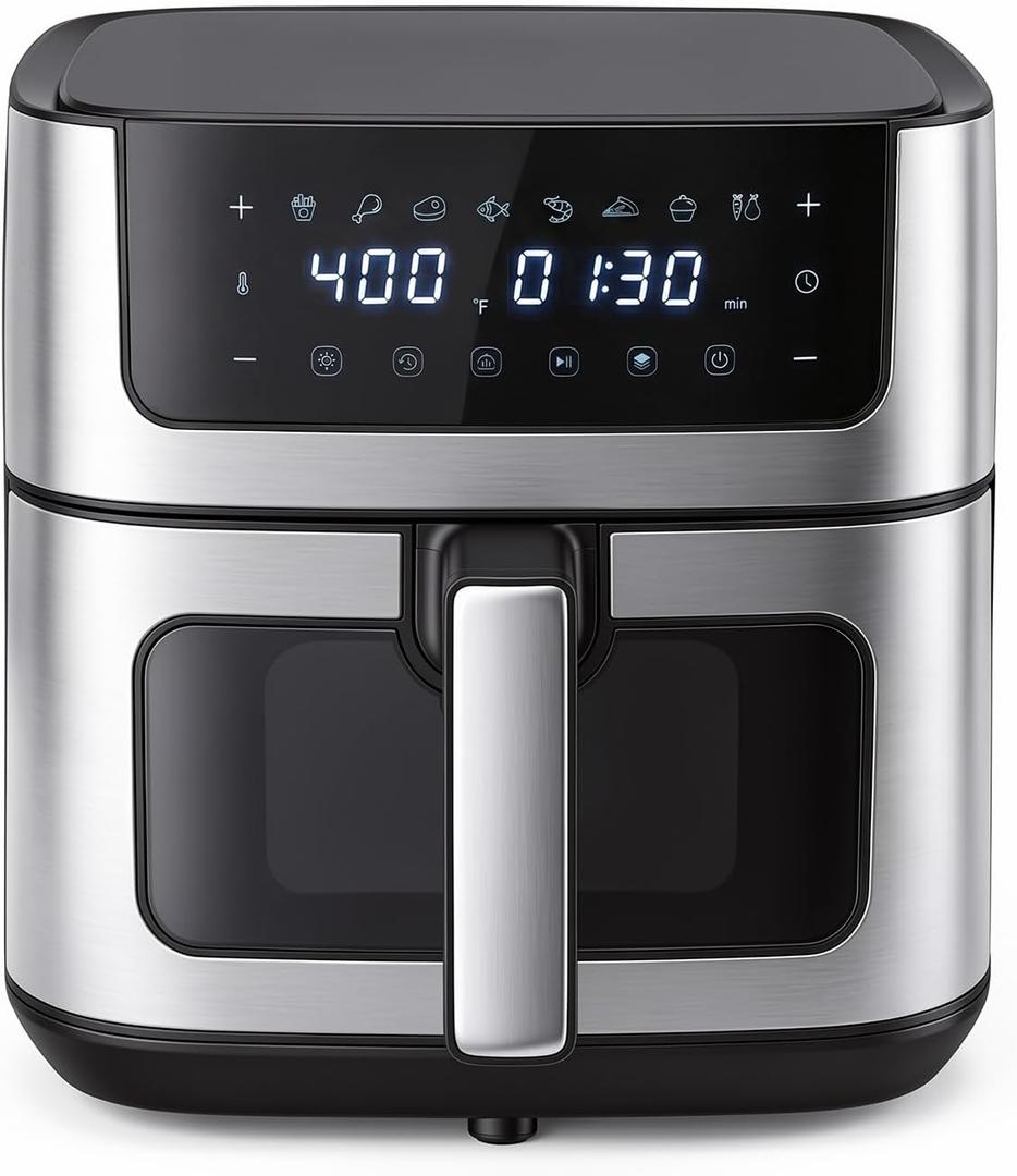 8-in-1 Air Fryer 6 Quarts, Airfryer with Presets and Window, 11.4x10.8x13.0 inch