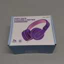 Kids Headphones, Wired Headphones for Kids On Ear with Microphone, 93dB Volume Limiter Headphone for Girls Boys, Foldable Lightweight Headphone for School Learning & Entertainment, Pink Purple
