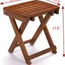 URFORESTIC Portable Shower Bench-Bamboo Folding Shower Stool Seat Chair Fully Assembled-Hold Up to 500 LBS