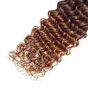 T1B430 Deep Wave Human Hair Bundles Ombre Brown 10 Inch 3 Tone Brown 1 Bundles Human Hair Extensions 100 Gram Per Bundle Unprocessed Virgin Double Weft