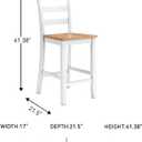 Signature Design by Ashley Gesthaven Solid Wood Frame Counter Height Barstool, Set of 2, White/Natural
