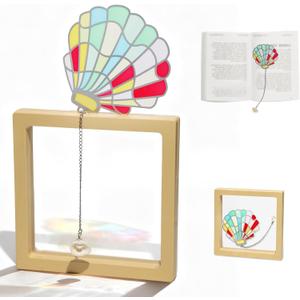 2 x Thornbloom Stained Glass Bookmarks for Women, Cute Shell Book Mark - Perfect Gift for Book Lovers, Teachers, Women