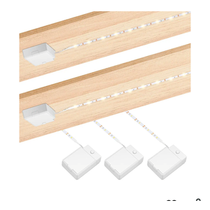 3.28ft Indoor Battery Powered LED Strip Lights Under Cabinet Stick on Lights Under Cabinet Kitchen Led Lights Short Led Strip Lights Battery Led Light x 3 Pack 3000K, Without Batteries