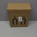 Hand and Dish Soap Dispenser for Kitchen and Bathroom, Set of 2 16 Oz Glass Bottles, Stainless Steel Pumps, Non-Slip Silicone Base, 27 Waterproof Labels (Amber Bottle/Brushed Silver Pump)