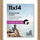 Americanflat 11x14 Floating Picture Frame with Polished Crystal-Clear Glass - Use as 8x10 Picture Frame or Display 5x7 Photo - Signature Float Collection - Photo Frames for Wall Display - Dark Oak