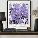Purple Lilac Flower Market Art Print Poster, Floral Aesthetic Botanical Pastel Painting for Bedroom, Bathroom Living Room Decor 75 (Purple Lilac, 8 x 10 inches, Unframed)