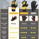 4 x RIGWARL Upgraded Work Gloves Men with Wear-resistant Rubber Patch on Palm, Gardening Gloves Thickened Padding for Protection, Safety Work Gloves Women Tear resistant for yard, Mechanics, Construction (Large, Premium Yellow- (95% Wear-resistant, M))
