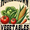 Homegrown Vegetable Wall Decor Vegetable Tomato Corn Metal Tin Sign 12x16 Inch Home Restaurant Kitchen Farm Garden Yard Sign Outdoor Art Wall Decor