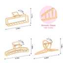 LUKACY 6 Pack Large Metal Hair Claw Clips - 4 Inch Big gold hair clips,Perfect Jaw hair clamps for Women and Thinner,Thick hair styling,Strong Hold Hair,Fashion Hair Accessories (Style 1)