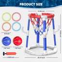 Laoyebaohao Pool Basketball Hoop Pool Games Pool Toys Ring Toss Game with 2 Basketballs Floating Basketball Hoop for Pool for Kids & Adults Indoor Outdoor