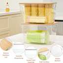 Trash Bag Dispenser, 2 Pack Extra Large Acrylic Trash Bag Holder with Bamboo Lid, Stackable Garbage Bag Holder Dispenser for Kitchen, Trash Bag Organizer for Under Sink, Bathroom, Laundry Room