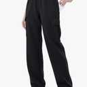 TTZ 32/34 Inseam Womens Tall Sweatpants Wide Leg Sweat Pants with Cargo Pockets, Medium